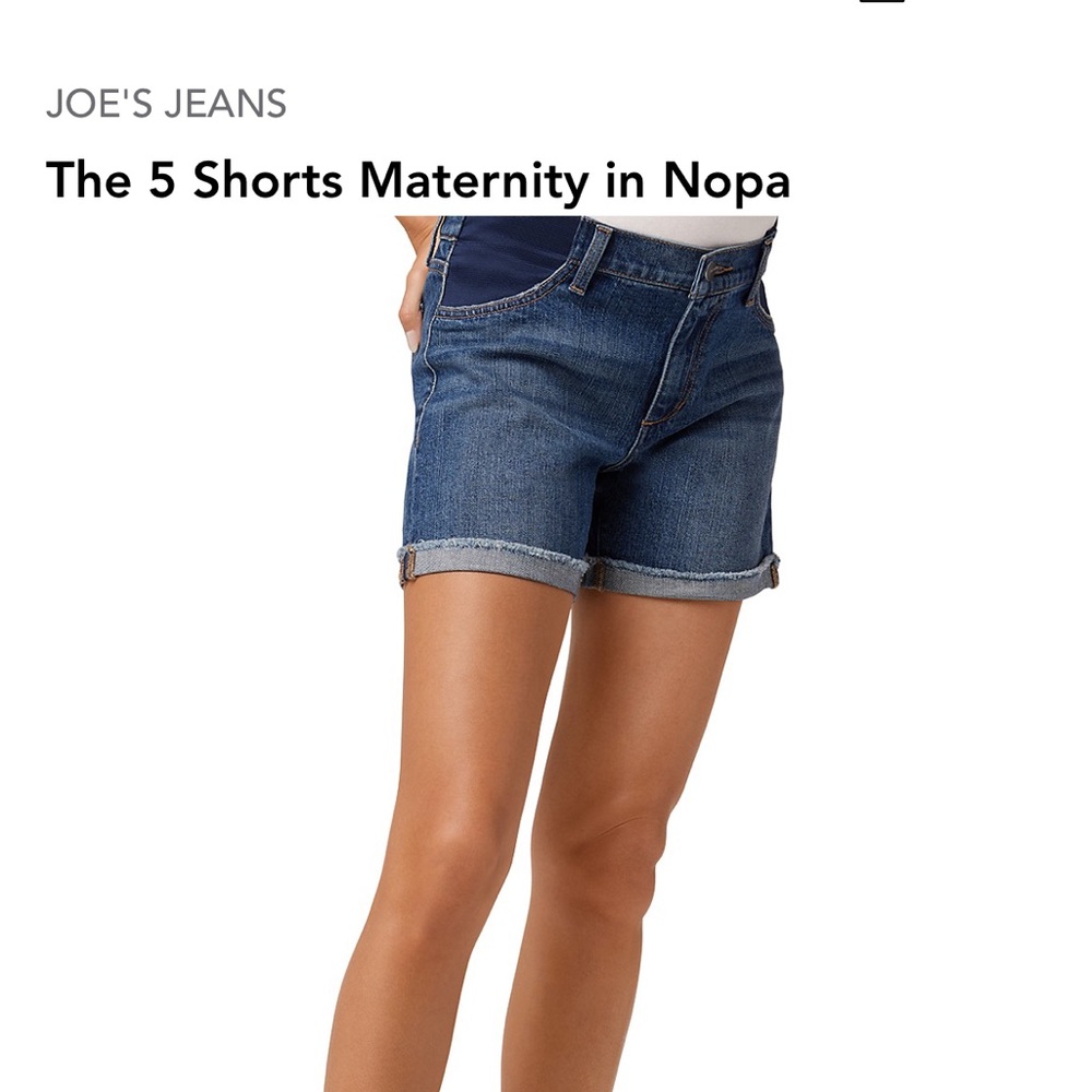 Joe's Jeans The 5 Maternity Shorts in Nopa - Dark Blue Denim